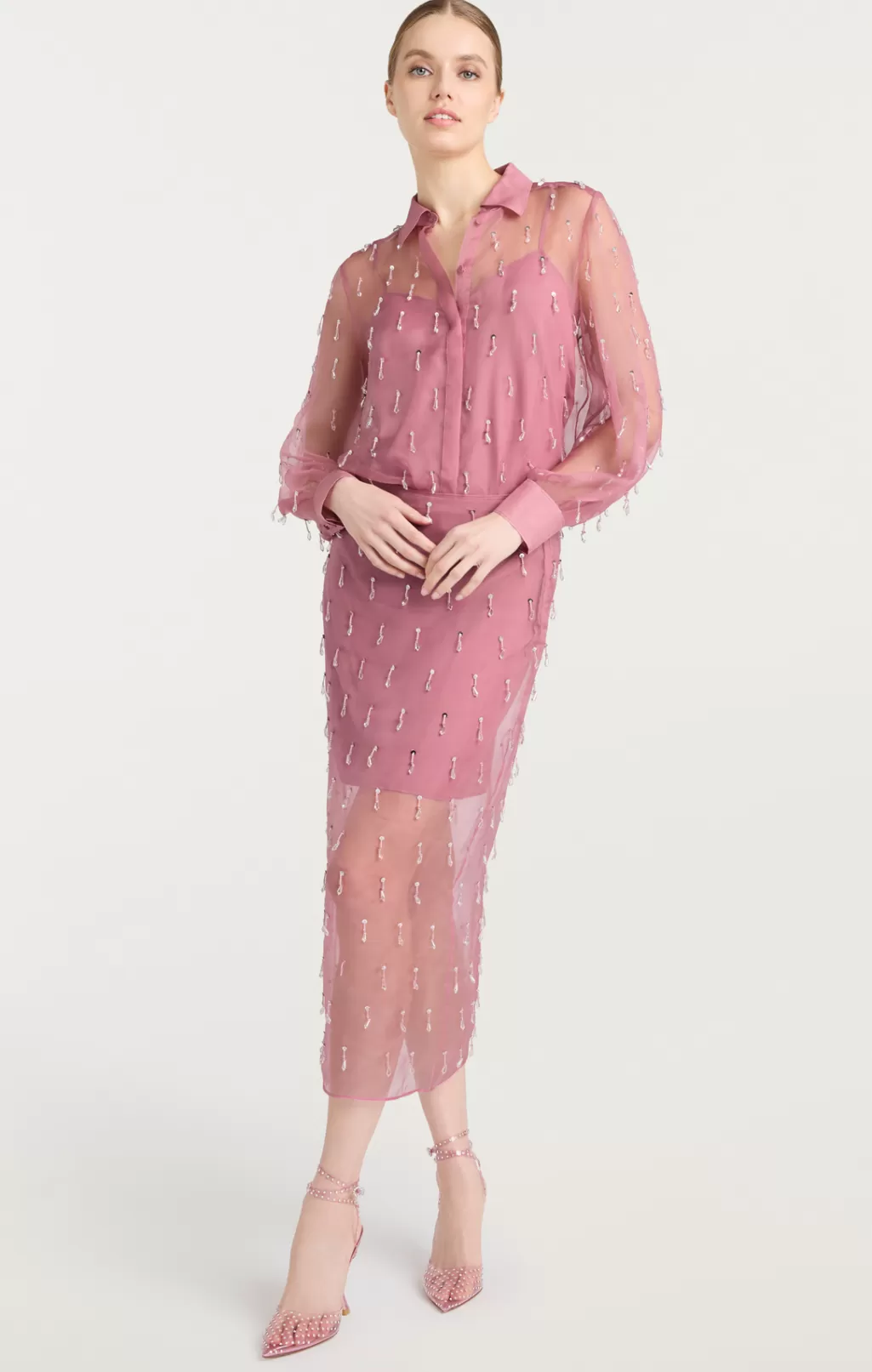 Cinq à Sept Crystal Teardrop Marta Skirt