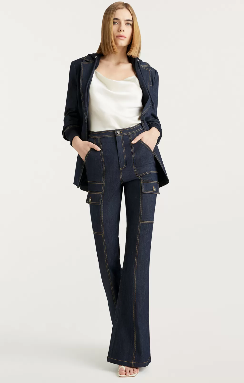 Cinq à Sept Denim Hooded Khloe Blazer