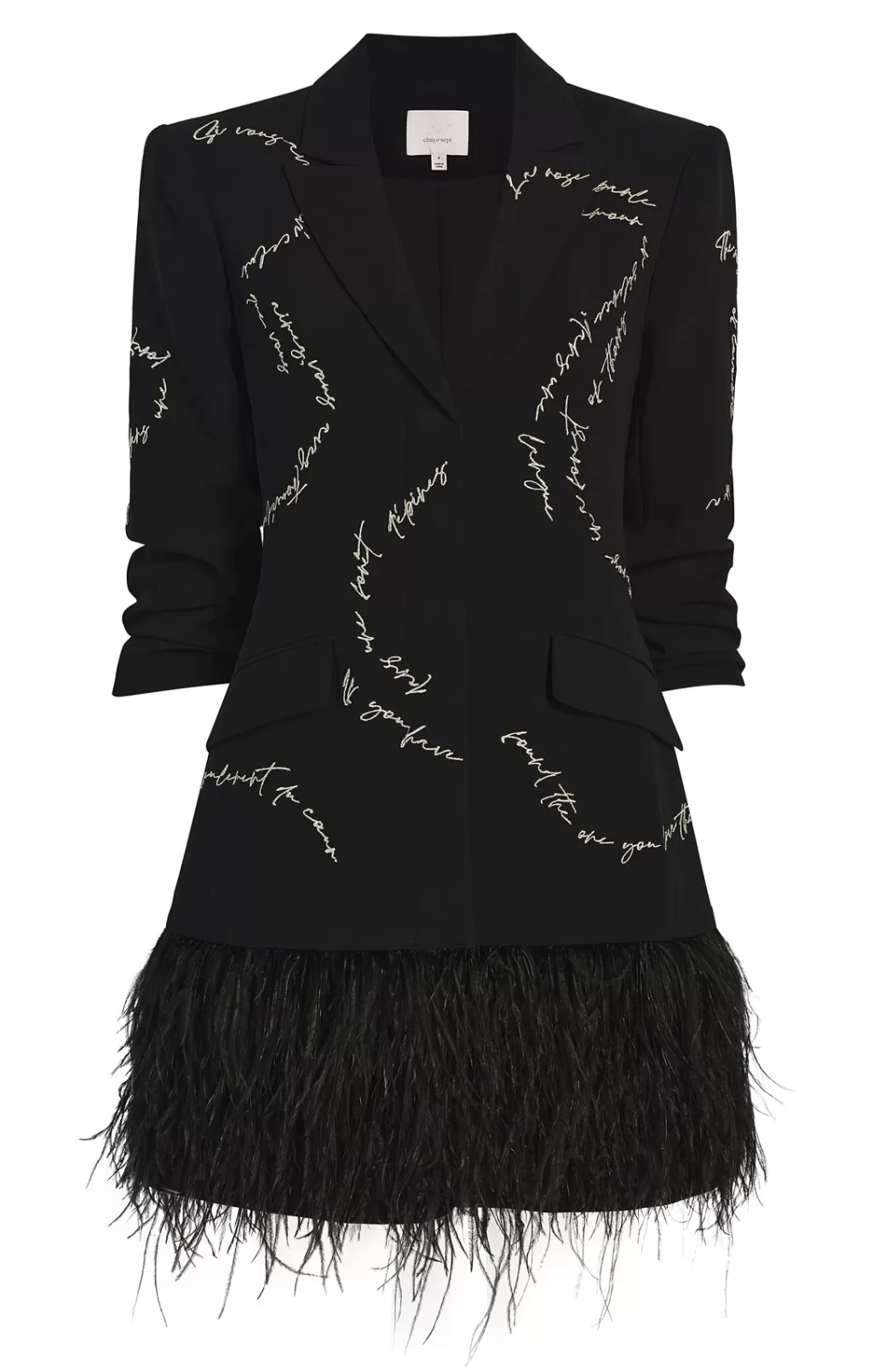 Cinq à Sept Feather And Script Embellished Joel Dress